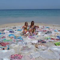 balloon pollution on beach